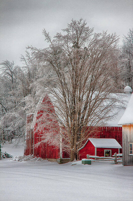 Scenic Vermont Photographs Art Print featuring the photograph Red vermont barn #2 by Jeff Folger