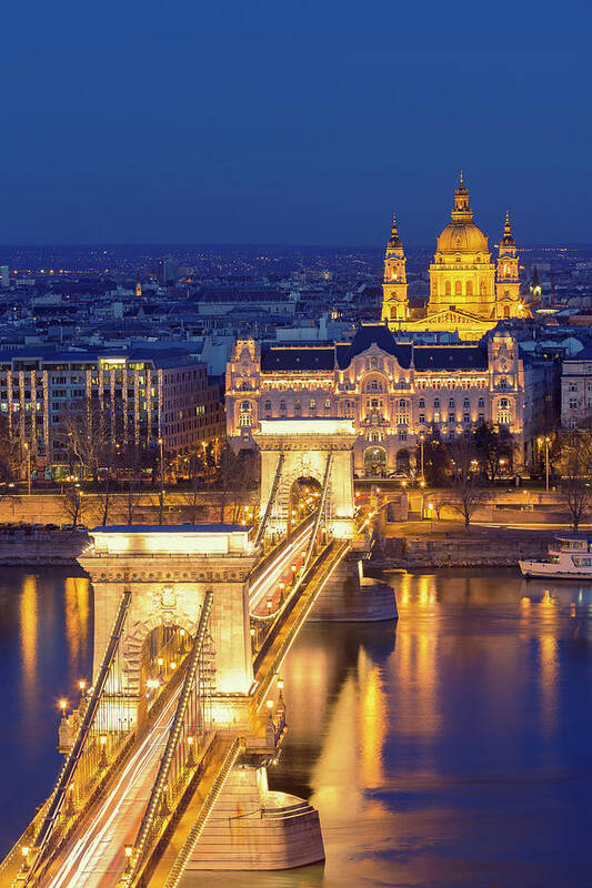 Viewpoint Art Print featuring the photograph The Chain Bridge In Budapest #2 by Ultraforma 