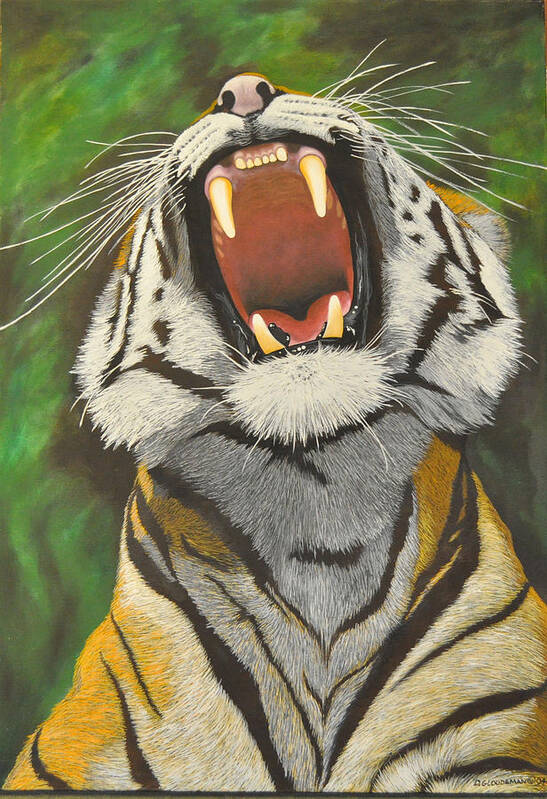 Tiger Art Print featuring the painting Tiger by Denis Gloudeman