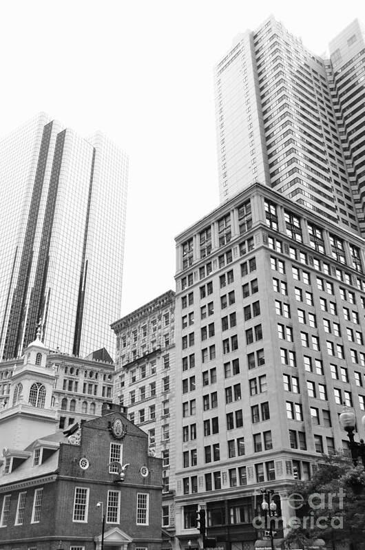 City Skyscraper Art Print featuring the photograph Boston Cityscape #1 by Staci Bigelow