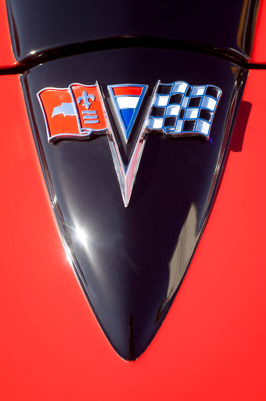 Chevrolet Corvette Hood Emblem Art Print featuring the photograph Chevrolet Corvette Hood Emblem #3 by Jill Reger