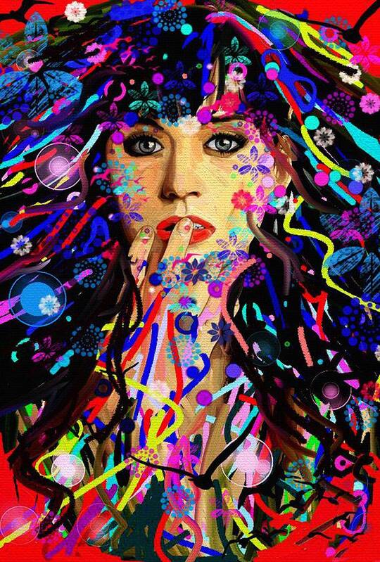 Katy Perry Art Print featuring the painting Katy Perry #3 by Bogdan Floridana Oana