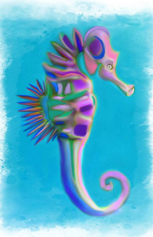 Seahorse Art Print featuring the painting The Pretty Seahorse by Deborah Boyd