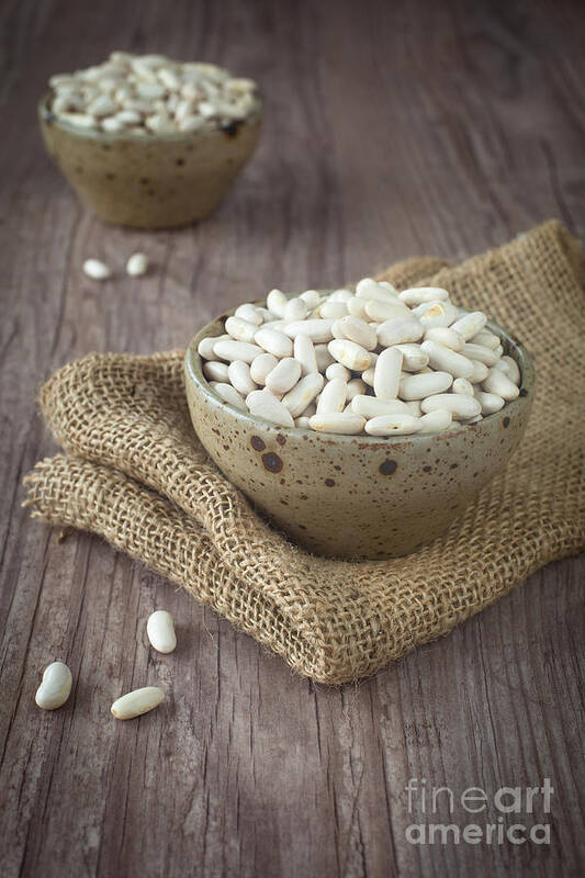 Background Art Print featuring the photograph White beans #3 by Sabino Parente