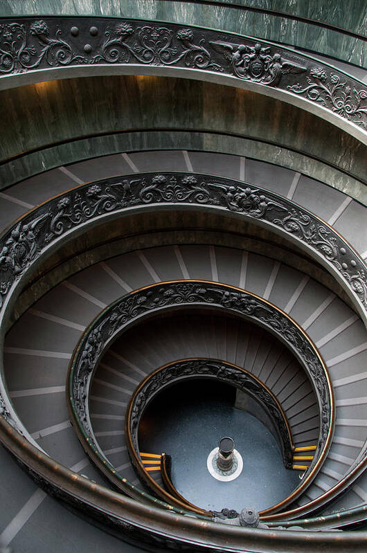 Italian Culture Art Print featuring the photograph Spiral Staircase At The Vatican #4 by Mitch Diamond