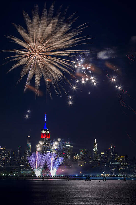 4th Art Print featuring the photograph 4th of July fireworks by Eduard Moldoveanu