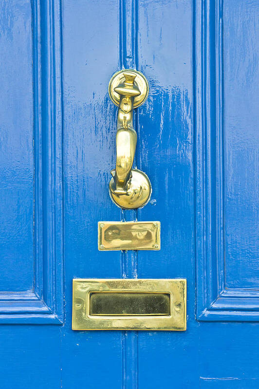 Black Art Print featuring the photograph Blue door #5 by Tom Gowanlock