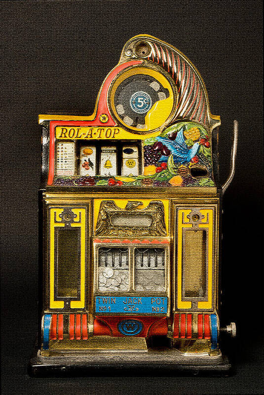 5 Cent Slot Machine Art Print featuring the digital art 5 Cent Slot Machine by Marvin Blaine
