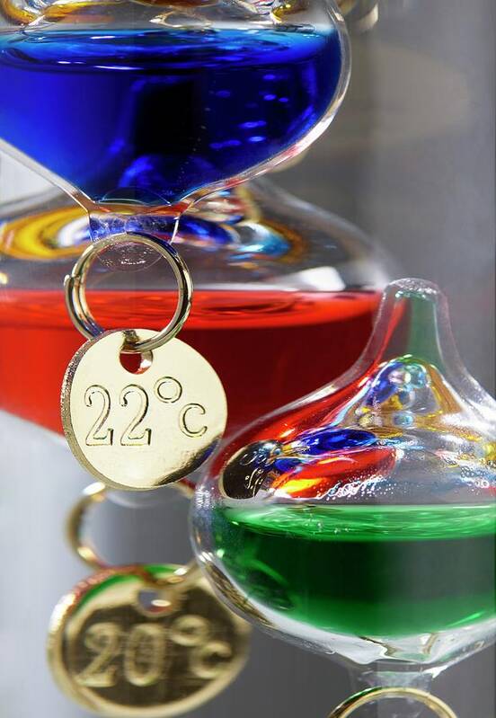 Buoyancy Art Print featuring the photograph Galileo Thermometer #5 by Science Photo Library