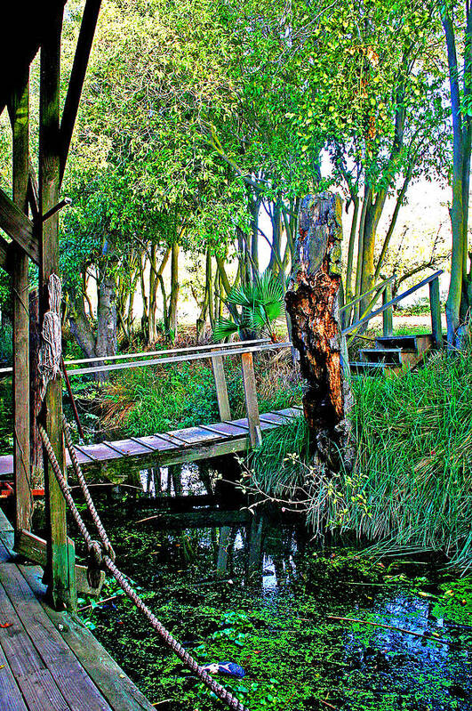 Sacramento River Delta Art Print featuring the digital art A forgotten delta dock by Joseph Coulombe