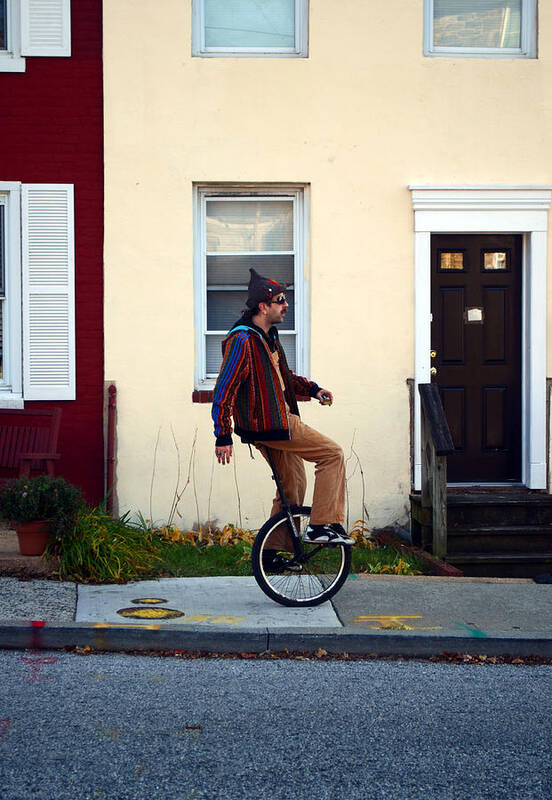 Baltimore Art Print featuring the photograph A Lesson in Unicycle by La Dolce Vita