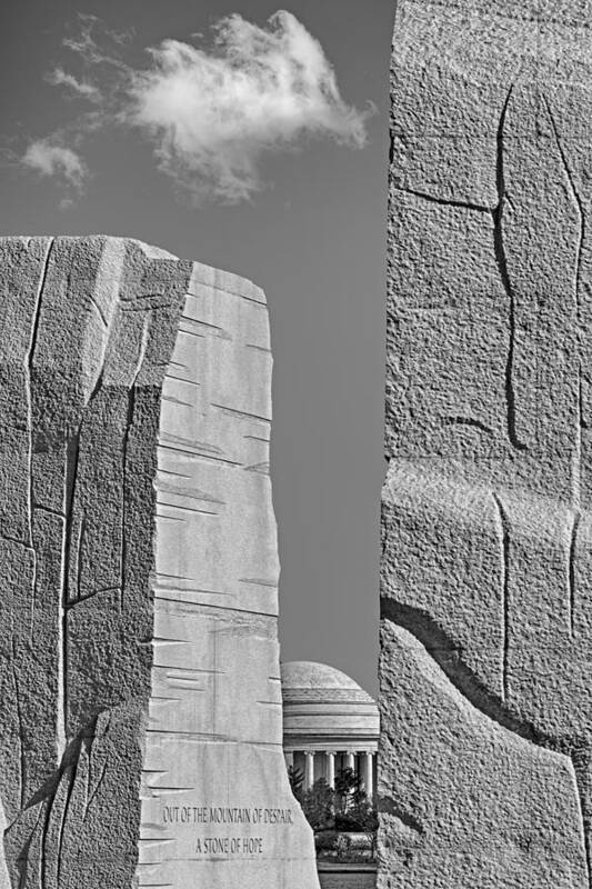 Architecture Art Print featuring the photograph A Stone Of Hope BW by Susan Candelario