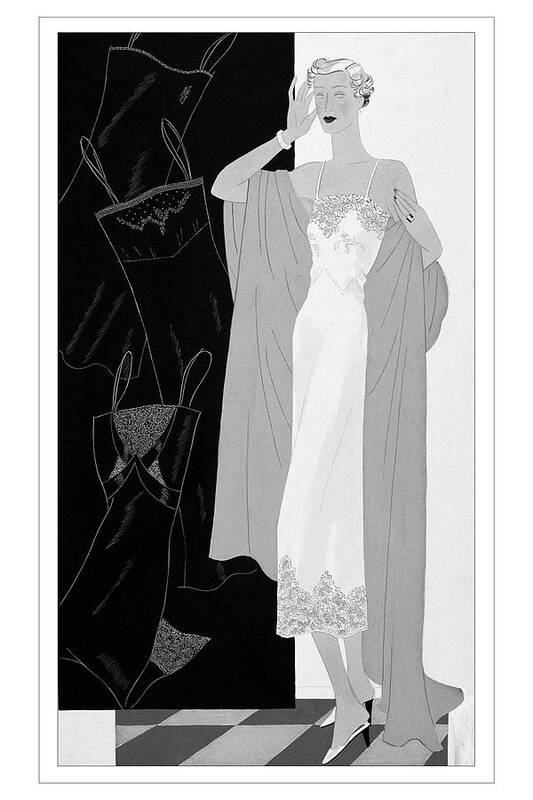 Fashion Art Print featuring the digital art A Woman Wearing A Slip by Eduardo Garcia Benito