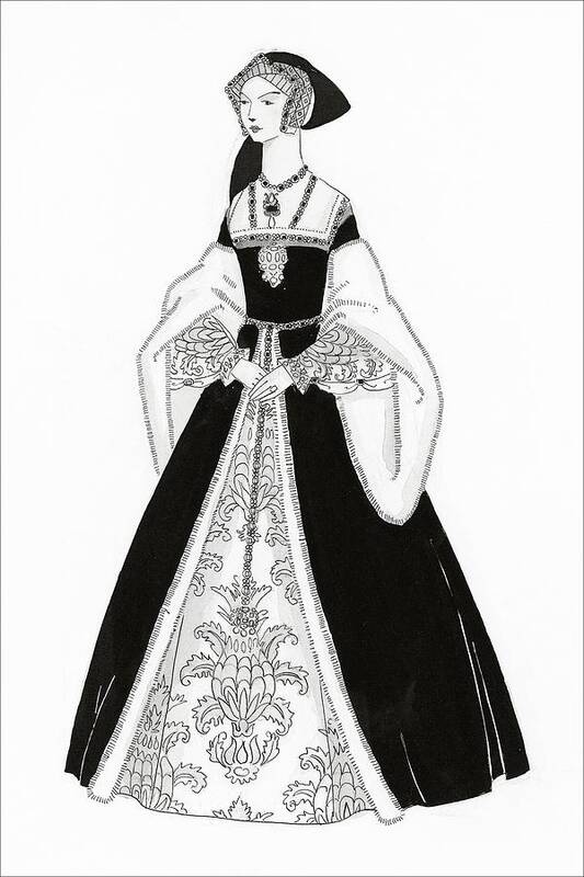 Fashion Art Print featuring the digital art A Woman Wearing Tudor Style Clothing by Claire Avery