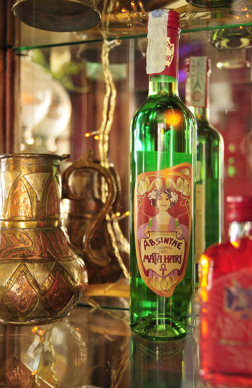 Absinthe Art Print featuring the photograph Absinthe bottle in bar by Matthias Hauser