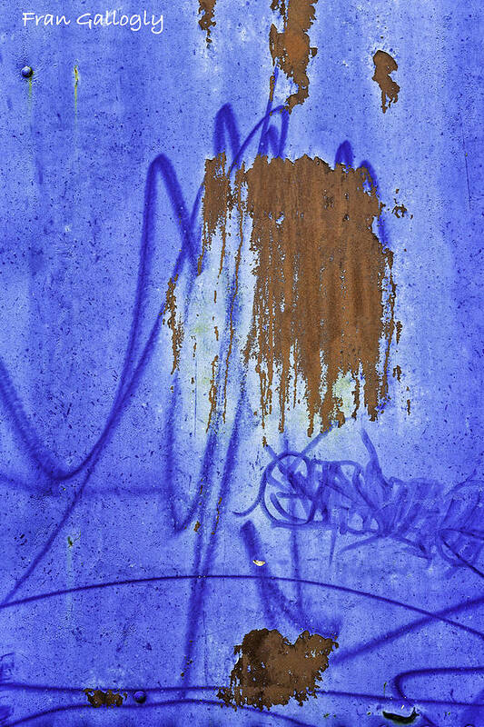 Abstraction Art Print featuring the photograph Abstraction in Blue Graffiti by Fran Gallogly
