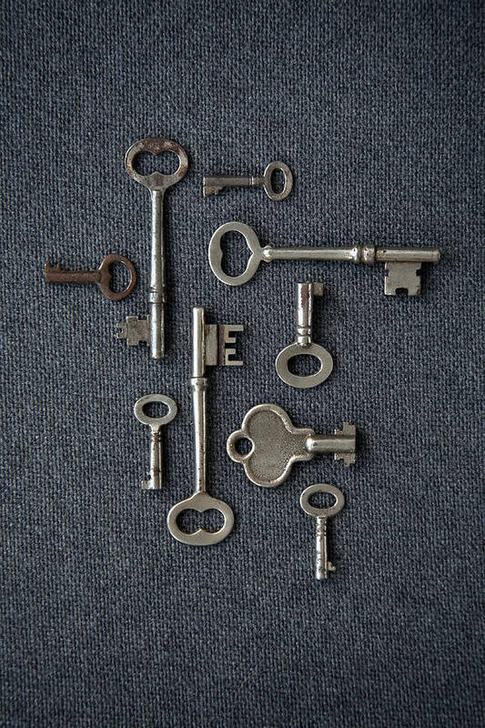 Security Art Print featuring the photograph Antique Skeleton Keys by Brad Wenner