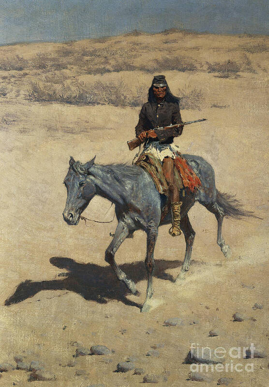 Horse Art Print featuring the painting Apache Scout by Frederic Remington