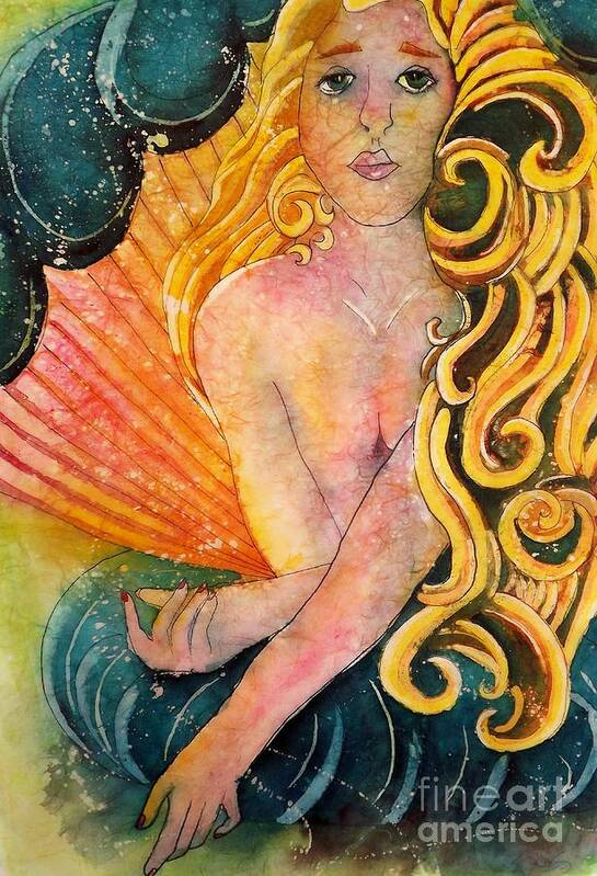 Goddess Art Print featuring the painting Aphrodite #2 by Carol Losinski Naylor