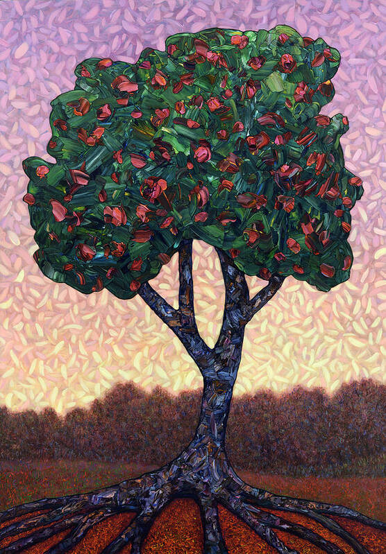 Apple Tree Art Print featuring the painting Apple Tree by James W Johnson