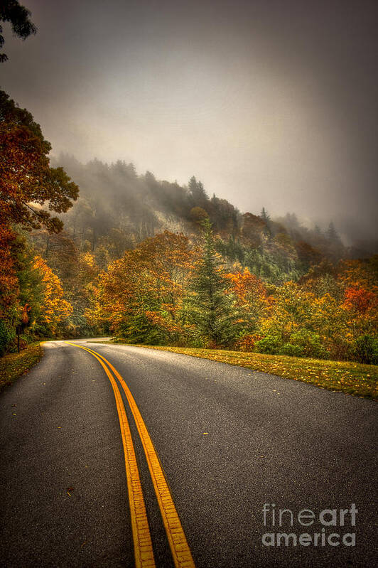 Reid Callaway Blue Ridge Parkway Art Print featuring the photograph Around the Bend Clouds Along the Blue Ridge Parkway by Reid Callaway