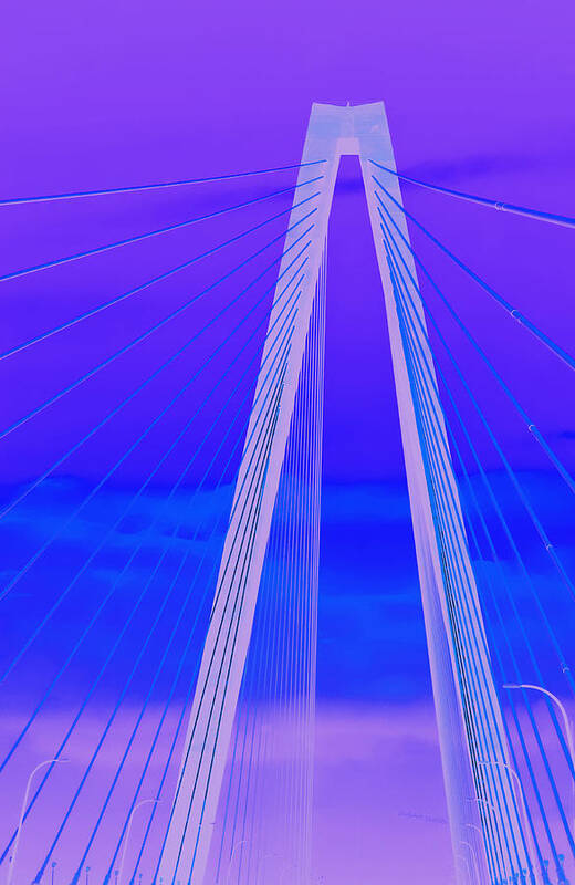 Bridge Art Print featuring the photograph Arthur Ravenel Jr Bridge IV by DigiArt Diaries by Vicky B Fuller