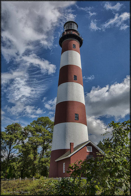 Clouds Art Print featuring the photograph Assateague Lighthouse by Erika Fawcett