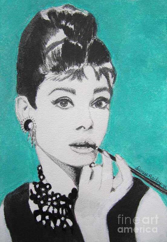 Audrey Hepburn Art Print featuring the painting Audrey by Denise Railey