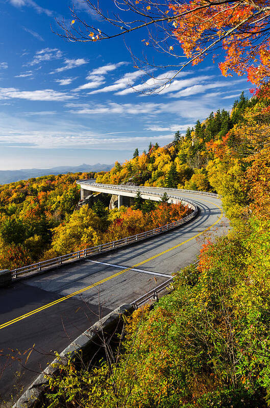 Rough Ridge Art Print featuring the photograph Autumn at Lynn Cove Viaduct by Anthony Heflin