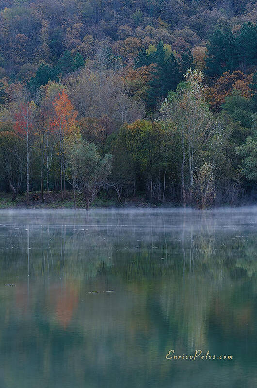 Lago Art Print featuring the photograph AUTUNNO Alba sul lago - AUTUMN Lake dawn 9615 by Enrico Pelos