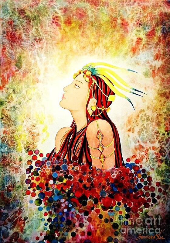 Exotic Art Print featuring the painting Awakening by Frances Ku