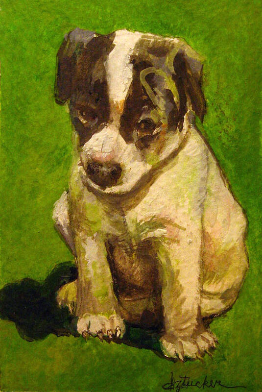 Baby Jack Russel Art Print featuring the painting Baby Jack Russel by Donna Tucker