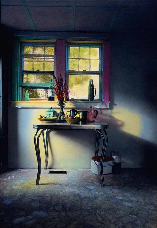 Kitchen Art Print featuring the painting Bachelor's Kitchen - V by Cindy McIntyre