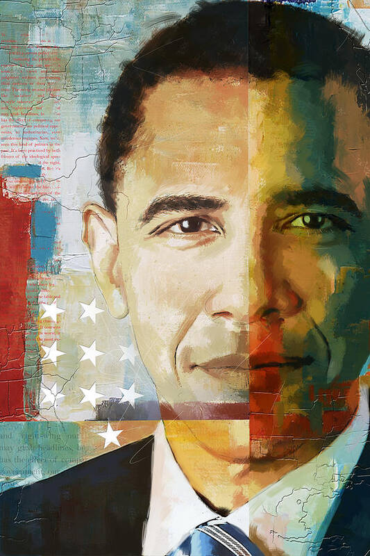 Barack Obama Art Print featuring the painting Barack Obama by Corporate Art Task Force