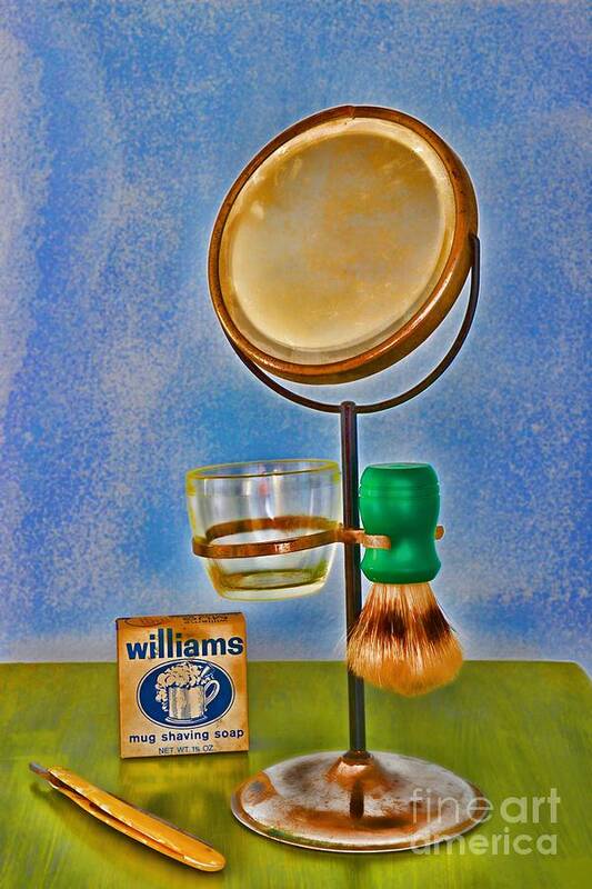 Paul Ward Art Print featuring the photograph Barber - The Shaving Mirror by Paul Ward