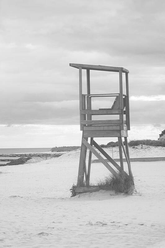 Beach House Art Print featuring the photograph Beach Throne Harwich MA BW I by Suzanne Powers