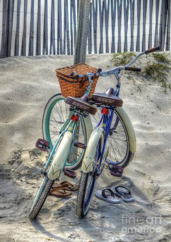 Bicycles Art Print featuring the photograph Beach Transportation by Kathy Baccari