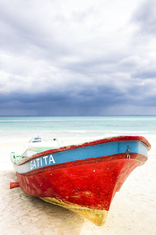 Playa Art Print featuring the photograph Beached Beyond The Storm - Riviera Maya by Mark Tisdale