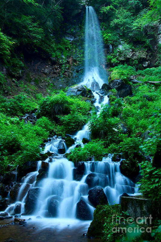 Waterfall Art Print featuring the photograph Beautiful Waterfalls in Karuizawa Japan by Beverly Claire Kaiya