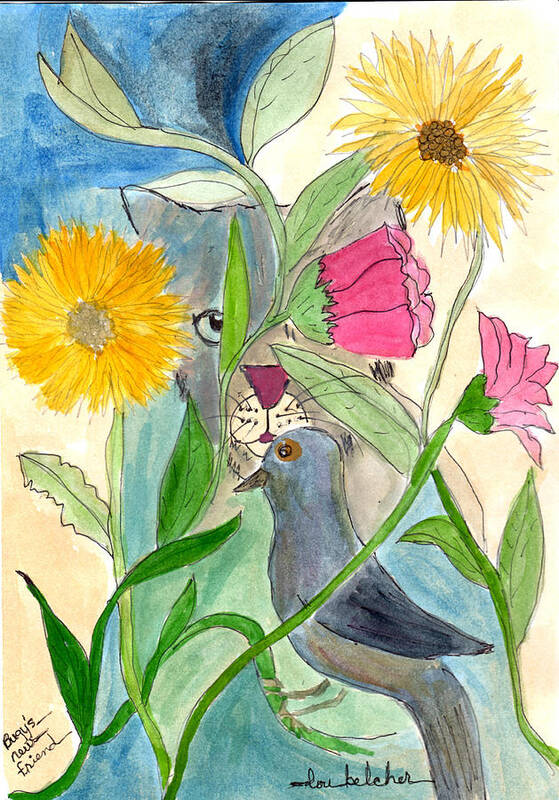 Flowers Art Print featuring the painting Befriend All Beings - Human Or Otherwise by Lou Belcher