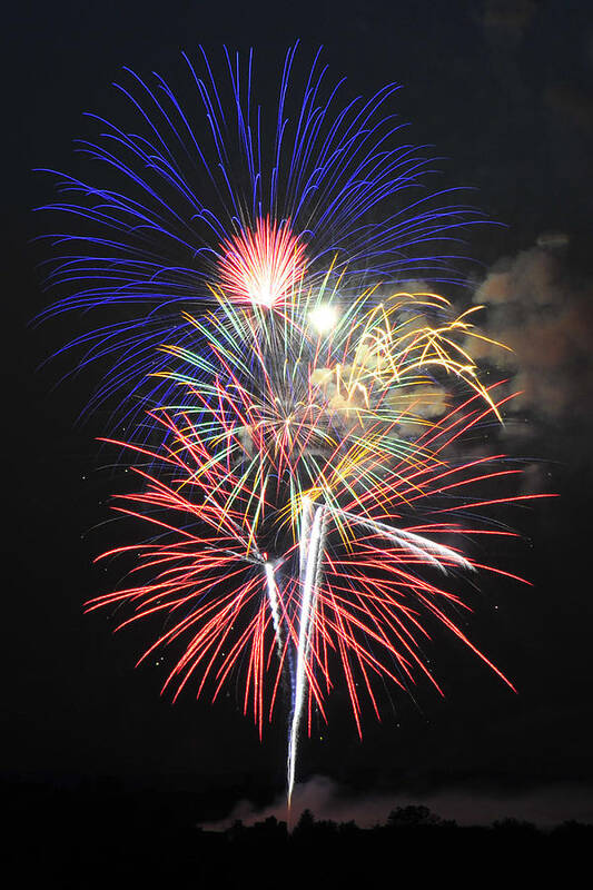 Fireworks Art Print featuring the photograph Bent Creek Fireworks 1 by Dan Myers