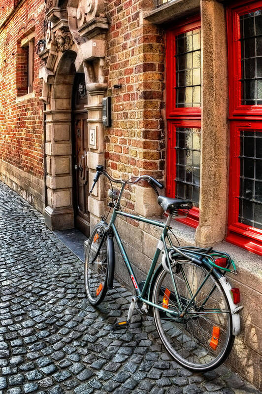 Bruges Art Print featuring the photograph Bicycle in Bruges by Carol Japp