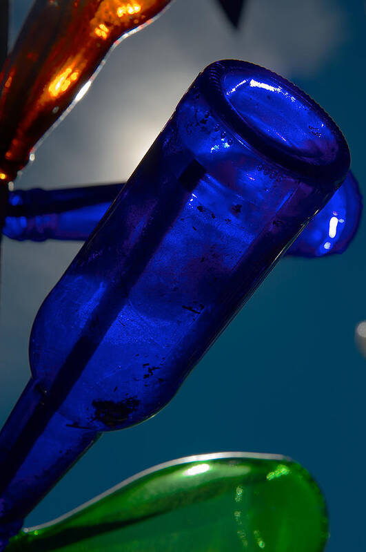 Bottle Art Print featuring the photograph Blue Beer Bottle by Richard J Cassato