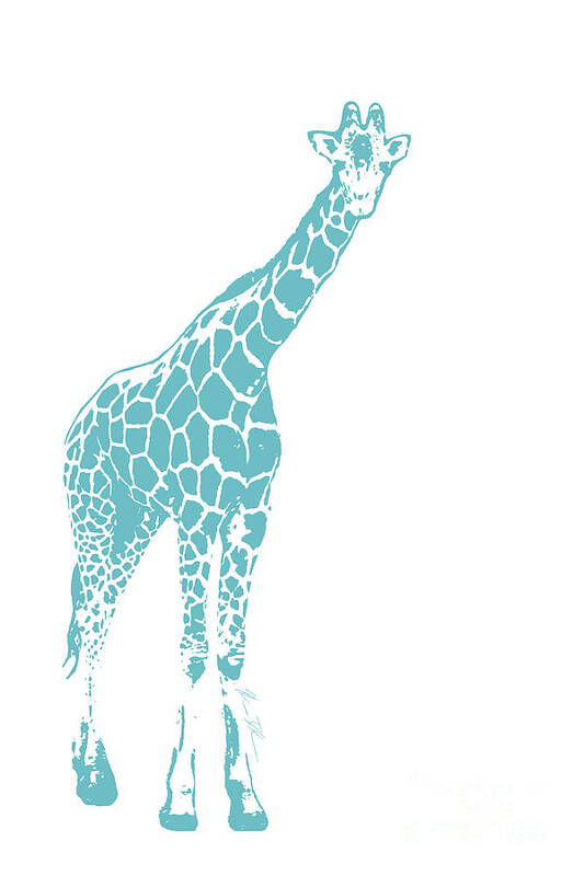 Blue Giraffe Art Print by Beauty Balance Design - Art