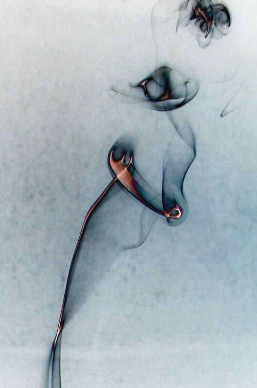Smoke Art Print featuring the photograph blue smoke trail III by Paulina Roybal