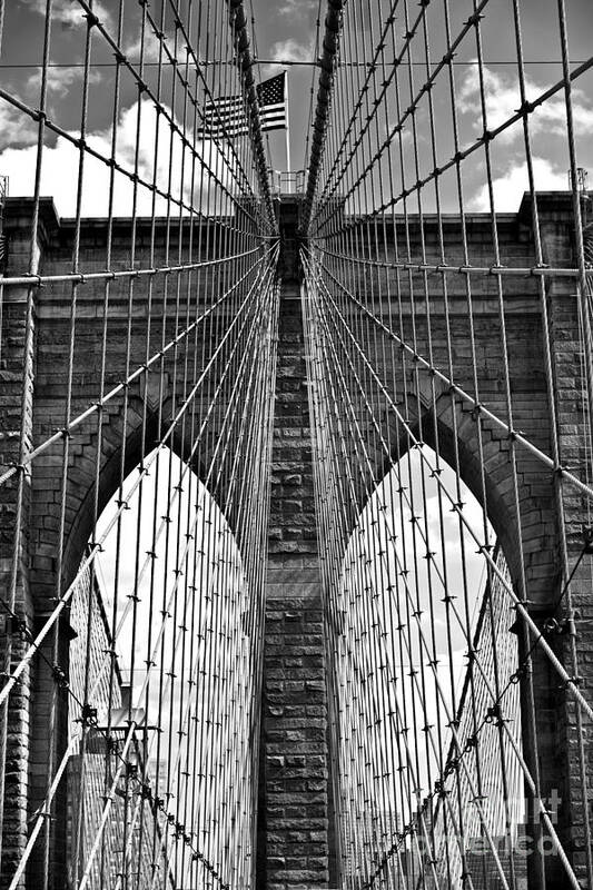 America Art Print featuring the photograph Brooklyn Bridge New York City by Peter Dang