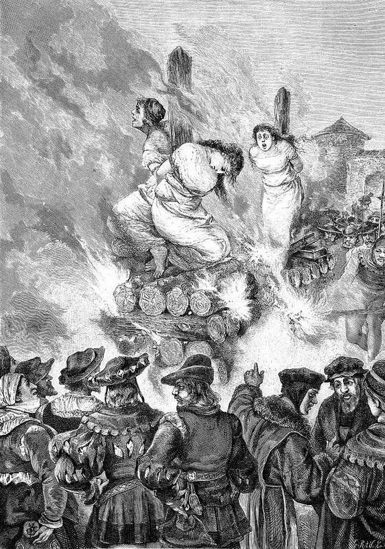 History Art Print featuring the photograph Burning Witches At The Stake by Bildagentur-online/tschanz