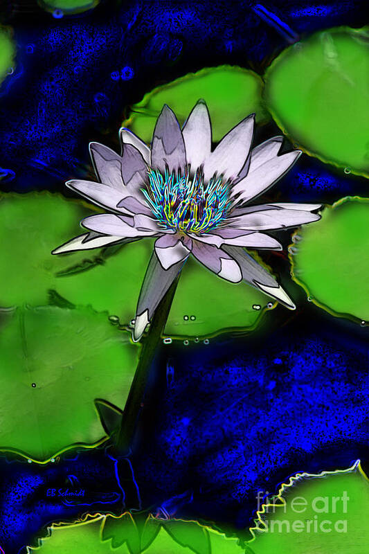 Butterfly Garden Art Print featuring the digital art Butterfly Garden 10 - Water Lily by E B Schmidt