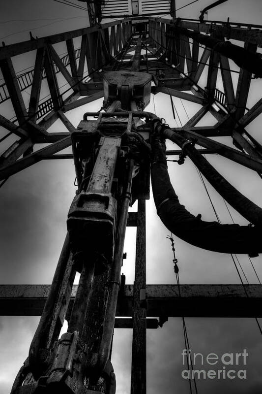 Oil Rig Art Print featuring the photograph Cac001bw-13 by Cooper Ross