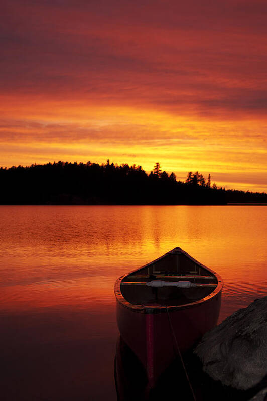 Canoe Photograph Art Print featuring the photograph Canoe Sunset by Nebojsa Novakovic